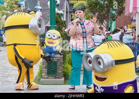 Japanese voice cast and comedian Naomi Watanabe attends an event for 'Minions: The Rise of Gru' at Universal Studios Japan in Osaka, Japan on July 10, 2022. Stock Photo