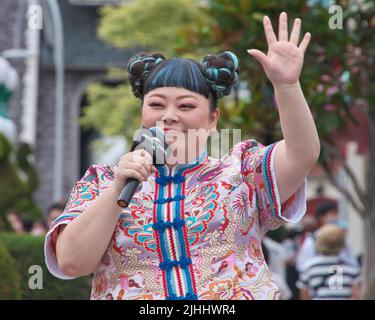 Japanese voice cast and comedian Naomi Watanabe attends an event for 'Minions: The Rise of Gru' at Universal Studios Japan in Osaka, Japan on July 10, 2022. Stock Photo