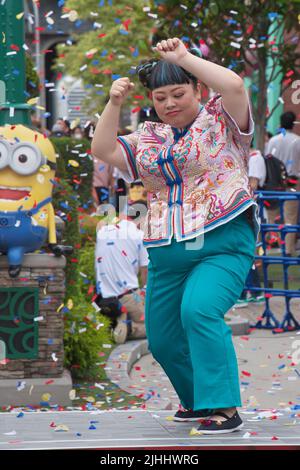 Japanese voice cast and comedian Naomi Watanabe attends an event for 'Minions: The Rise of Gru' at Universal Studios Japan in Osaka, Japan on July 10, 2022. Stock Photo