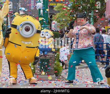 Japanese voice cast and comedian Naomi Watanabe attends an event for 'Minions: The Rise of Gru' at Universal Studios Japan in Osaka, Japan on July 10, 2022. Stock Photo