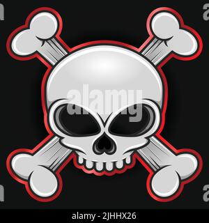 Skull vector design in cartoon style Stock Vector