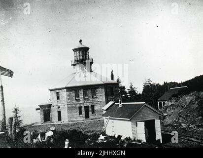 Cape Hinchinbrook Light, AK. Stock Photo