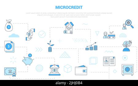 microcredit concept for infographic template banner with four point ...