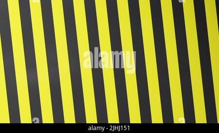 3D rendering. Black and white yellow lines pattern. Warning sign yellow and black stripes. Sign usually used in construction sites meaning: do not ent Stock Photo