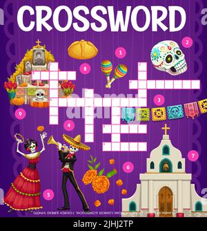 Dia de los muertos find the half kids game, vector riddle connect ...