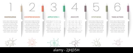 Creative minimal business infographic template.Timeline processes with paper cut design and 6 options, steps or parts for banner or slide presentation Stock Vector
