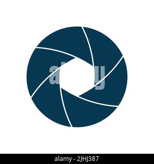 Camera lens shutter icon isolated on white background. Vector illustration Stock Vector