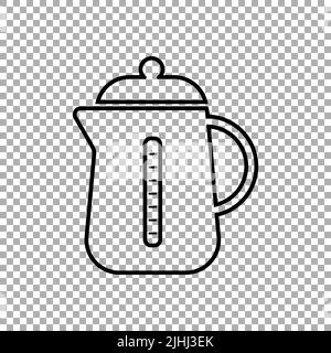 Kettle icon isolated on transparent background. Vector illustration Stock Vector
