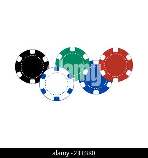 Casino chips icon isolated on white background. Vector illustration Stock Vector