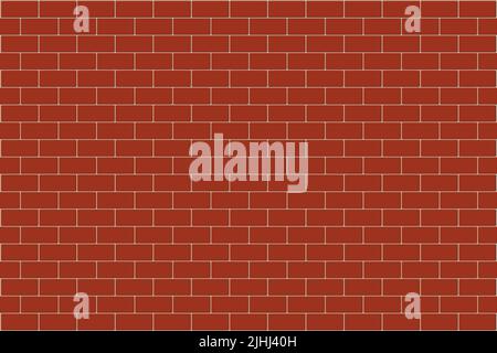 Red brick wall, vector Illustration. Stock Vector