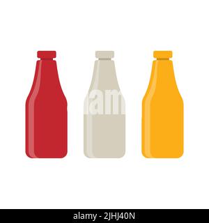 Sauce bottles icon on white background. Vector illustration Stock Vector