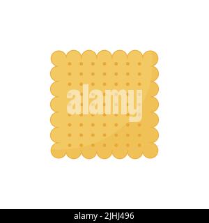 Cracker biscuit isolated on white background. Vector illustration Stock Vector