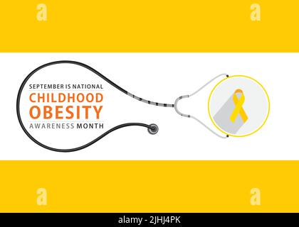 September is National Childhood Obesity Awareness month poster design Stock Vector