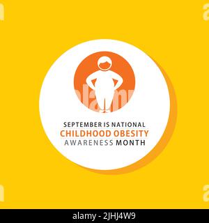 September is National Childhood Obesity Awareness month poster design Stock Vector