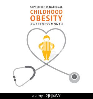 September is National Childhood Obesity Awareness month poster design Stock Vector