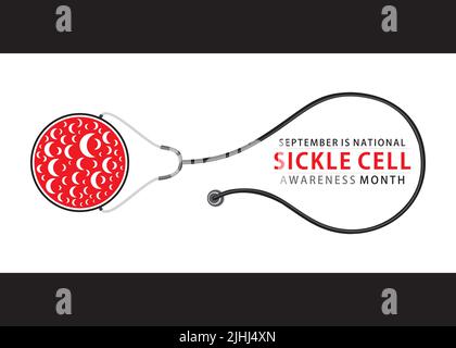 vector illustration Sickle Cell disease awareness month is perceive every year in September Stock Vector