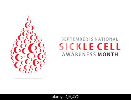 vector illustration Sickle Cell disease awareness month is perceive every year in September Stock Vector