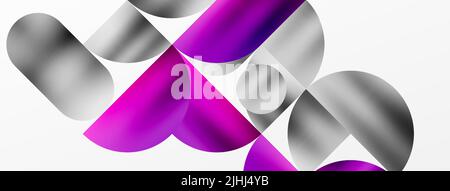 Circle geometric background. Metallic color shiny circles and round shapes. Vector Illustration For Wallpaper, Banner, Background, Card, Book Illustra Stock Vector
