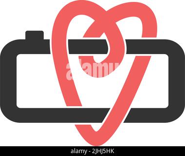 photography love logo Icon Illustration Brand Identity Stock Vector