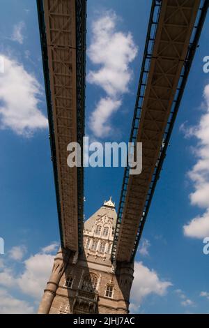 An ancient drawbridge across the river in Berlin. Close-up of the old ...