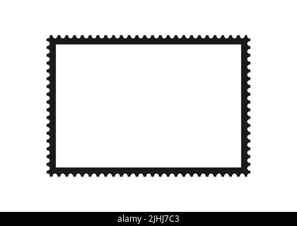 Postage Stamps With Perforated Edge And Mail Stamp Vector Template