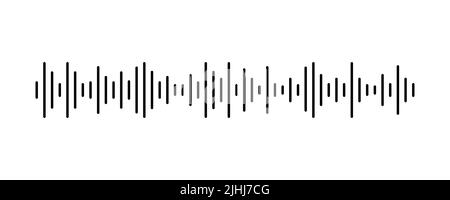 Podcast sound wave. Waveform pattern for music player, podcast, voise message, music app. Audio wave icon. Equalizer template. Vector illustration Stock Vector