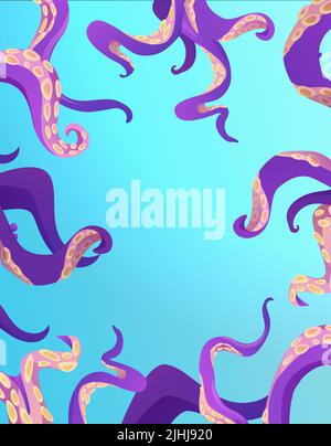 Octopus of tentacle. Cartoon vector illustration on white background Stock Vector
