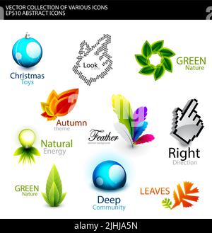 Detailed various conceptual design elements Stock Vector