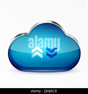 Vector modern 3d glass cloud icon. EPS10 Stock Vector
