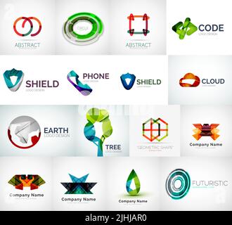 Abstract company logo vector collection - modern various business corporate logotypes Stock Vector