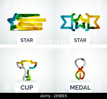 Abstract colorful logo design, awards. Made of color shapes Stock Vector