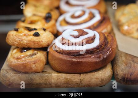 appetizing croissants on the windscreen Stock Photo