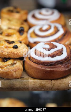 appetizing croissants on the windscreen Stock Photo