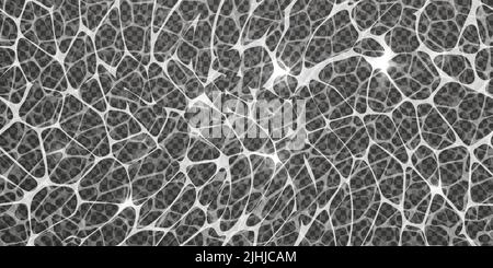Top view of transparent imitation of water movement under illumination. Liquid surface with caustic ripples as a seamless pattern on black background. Stock Vector