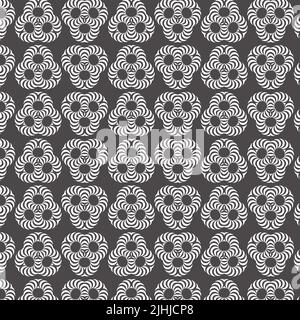 black and white seamless vector pattern, circles Stock Vector