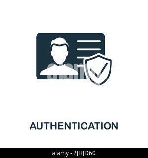 Authentication icon. Monochrome simple Cybercrime icon for templates, web design and infographics Stock Vector
