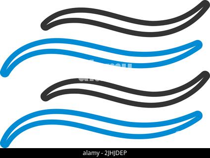 Water Wave Icon. Editable Bold Outline With Color Fill Design. Vector Illustration. Stock Vector