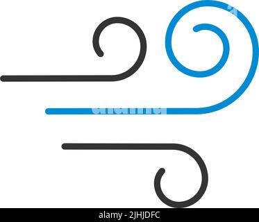 Wind Icon. Editable Bold Outline With Color Fill Design. Vector Illustration. Stock Vector