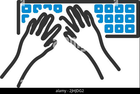 Typing Icon. Editable Bold Outline With Color Fill Design. Vector ...