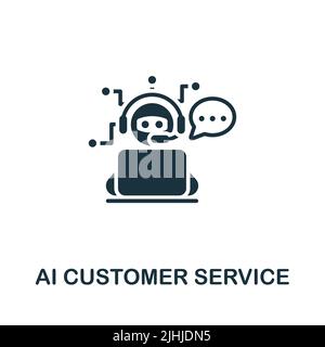 Ai Customer Service icon. Monochrome simple line Data Science icon for templates, web design and infographics Stock Vector
