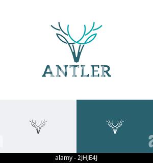 Antler Deer Horns Wildlife Animal Zoo Elegant Logo Stock Vector