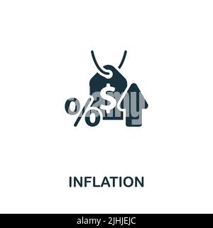 Inflation icon. Monochrome simple line Economic Crisis icon for templates, web design and infographics Stock Vector