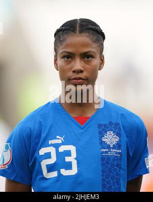 Iceland's Sveindis Jonsdottir during the UEFA Women's Euro 2025 Group D