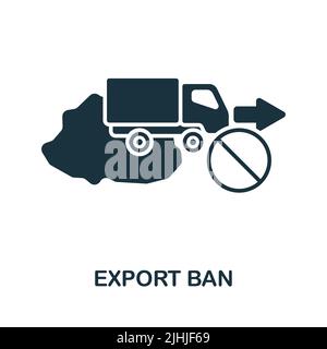 Export Ban icon. Monochrome simple line Economic Crisis icon for templates, web design and infographics Stock Vector