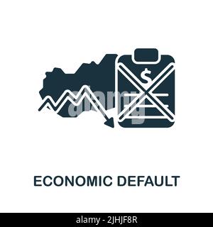 Economic Default icon. Monochrome simple line Economic Crisis icon for templates, web design and infographics Stock Vector