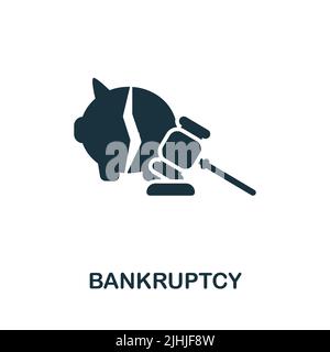Bankruptcy icon. Monochrome simple line Economic Crisis icon for templates, web design and infographics Stock Vector