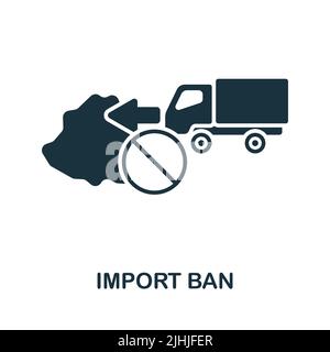 Import Ban icon. Monochrome simple line Economic Crisis icon for templates, web design and infographics Stock Vector