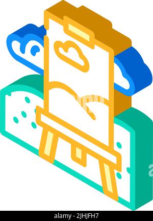 art school isometric icon vector illustration Stock Vector