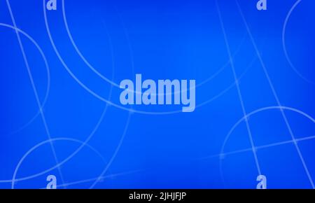 Abstract geometric background - blue with bright shiny lines and circles Stock Vector