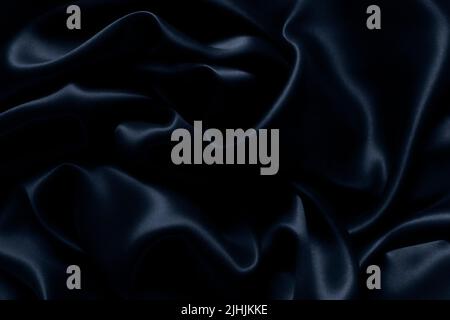 Close-up of fine blue silk, texture background Stock Photo